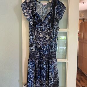 Parker Blue and Black Floral Top